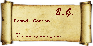 Brandl Gordon névjegykártya